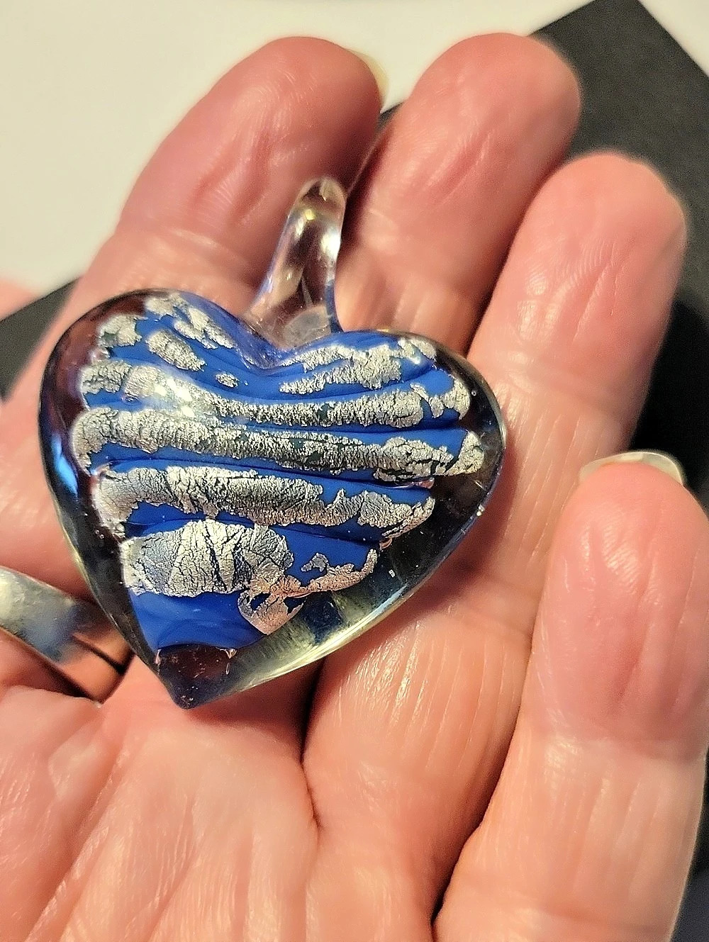 Blue & Silver Heart Pendant